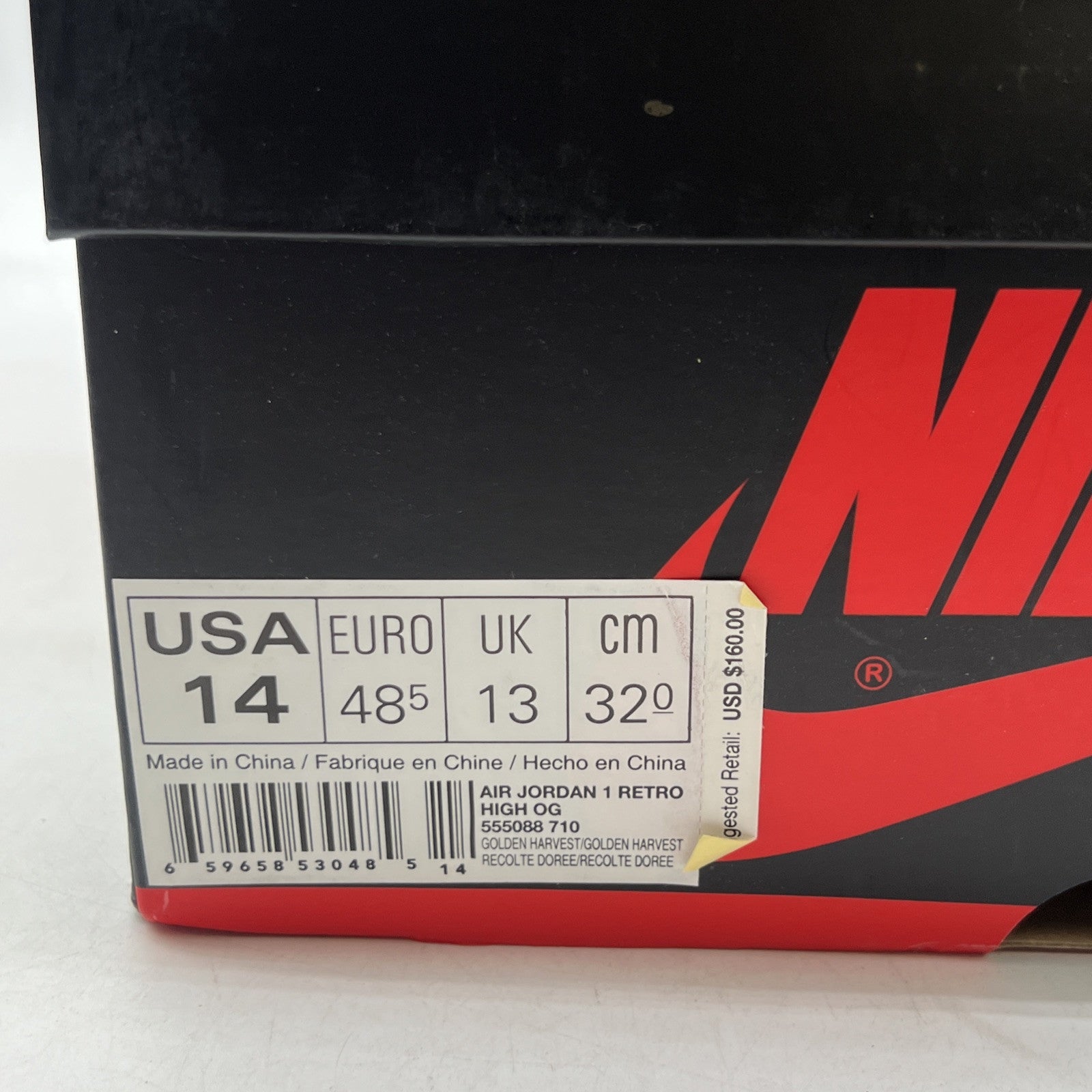 Size 14 - Air Jordan 1 Retro OG High Wheat (555088-710)