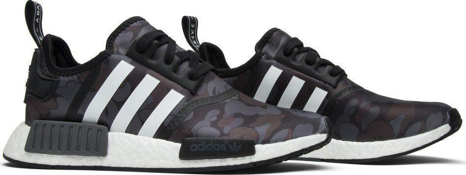 Size 9 - A Bathing Ape x Adidas NMD_R1 Black Camo (BA7325)