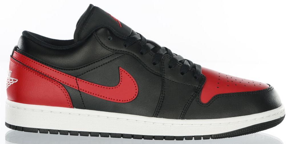 Size 9 - Air Jordan 1 Low Bred Red Black Leather (553558-067)