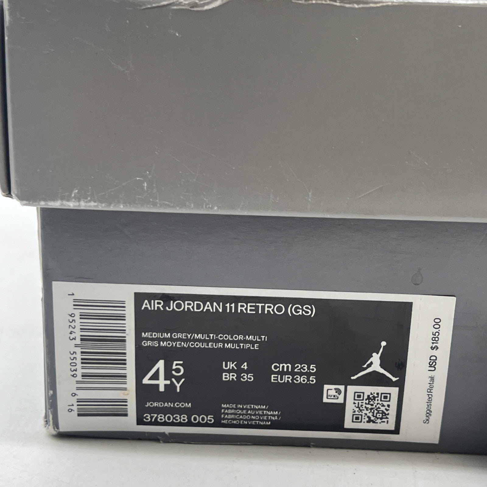 Size 4.5 - Air Jordan 11 Retro High Cool Grey (378038-005)