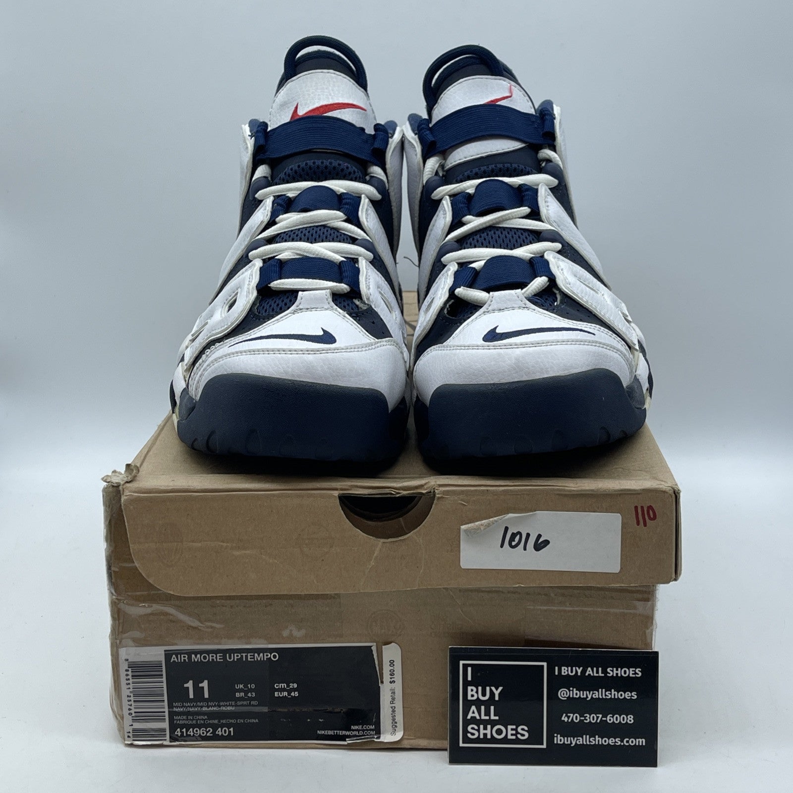 Size 11 - Nike Air More Uptempo 2012 Olympic Blue White Suede (414962-401)