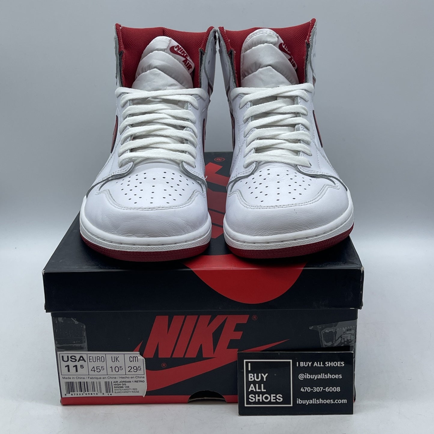 Size 11.5 - Air Jordan 1 Retro OG High Metallic Red White Leather (DH6927-017)