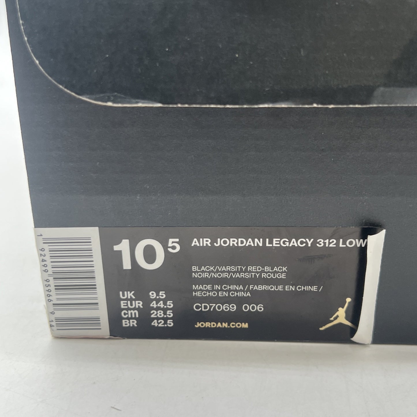 Size 10.5 - Jordan Legacy 312 Low Bred Cement (CD7069-006)
