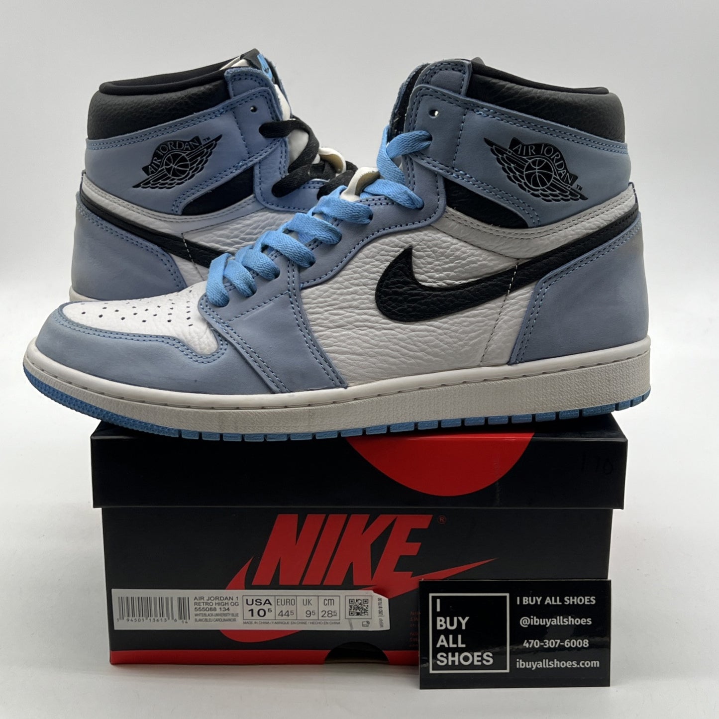Size 10.5 - Air Jordan 1 Retro OG High University Blue (555088-134)