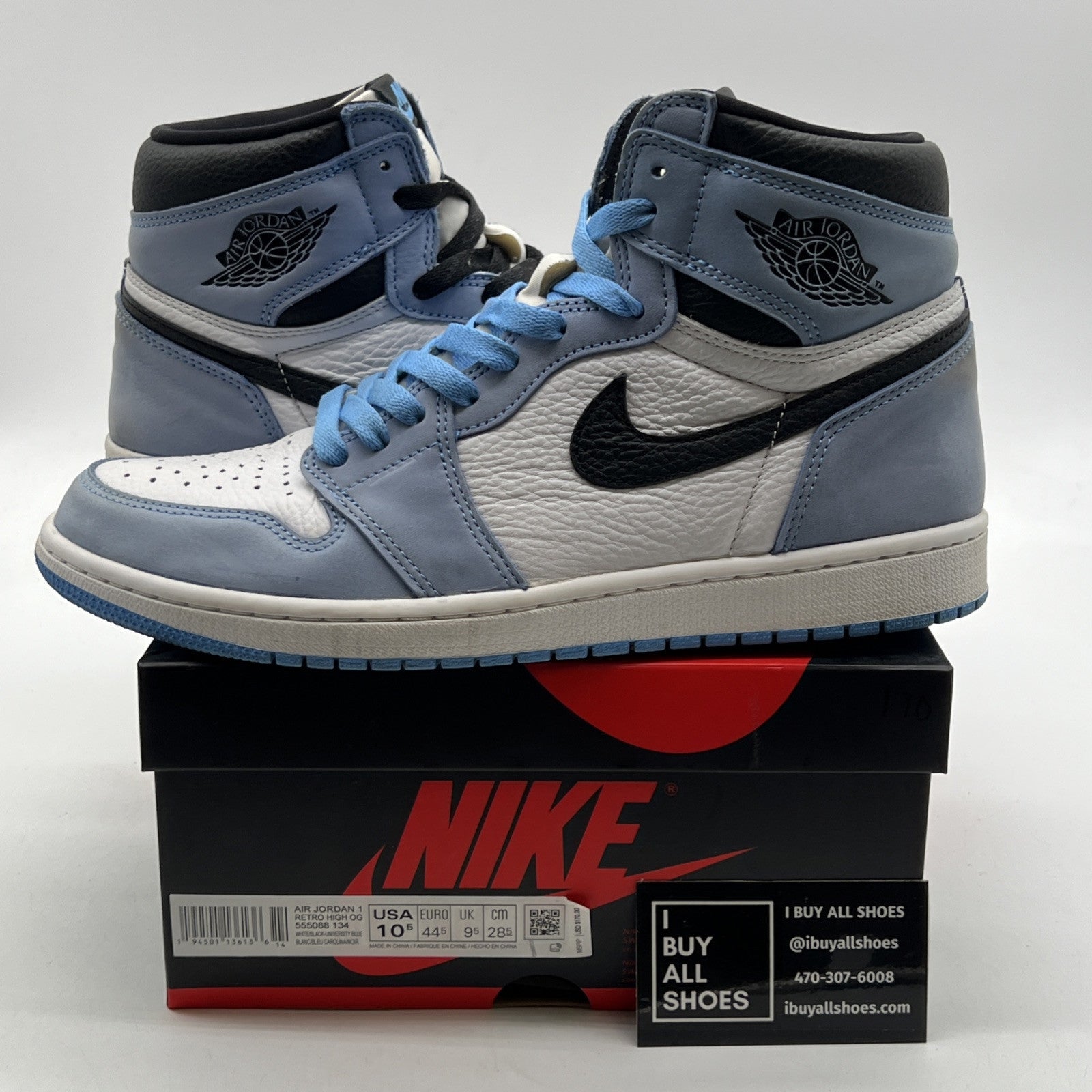 Size 10.5 - Air Jordan 1 Retro OG High University Blue (555088-134)