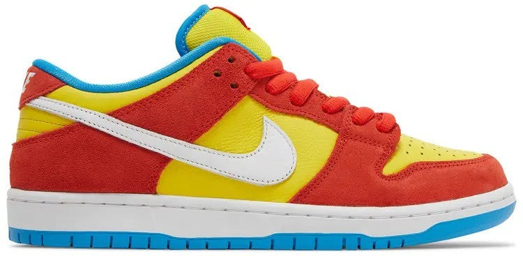 Size 10.5 - Nike SB Dunk Low Bart Simpson Red Yellow Suede Leather (BQ6817-602)