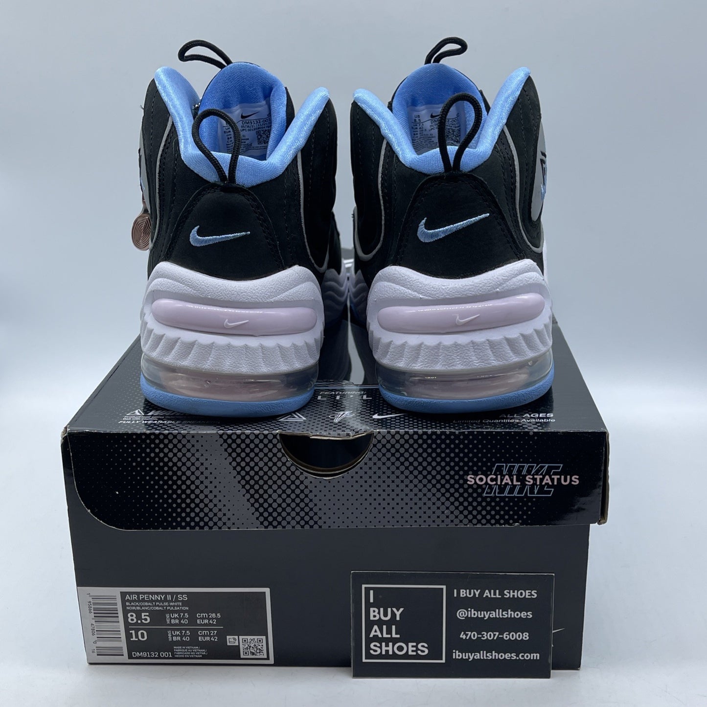 Size 8.5 - Nike Social Status x Air Penny 2 Playground Black (DM9132-001)