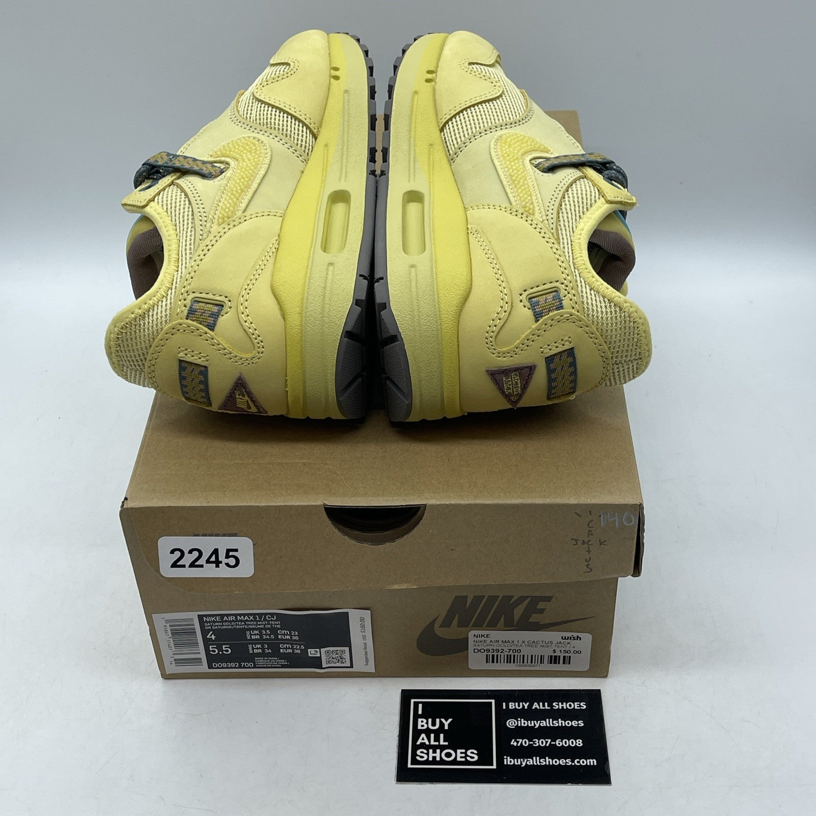 Size 4 - Nike Air Max 1 x Travis Scott Saturn Gold Suede Leather (DO9392-700(
