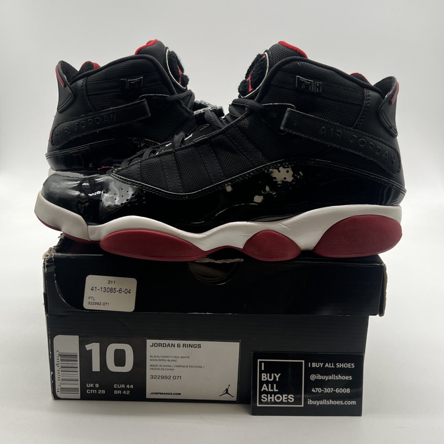Size 10 - Air Jordan 6 Rings 2013 Bred (322992-071)