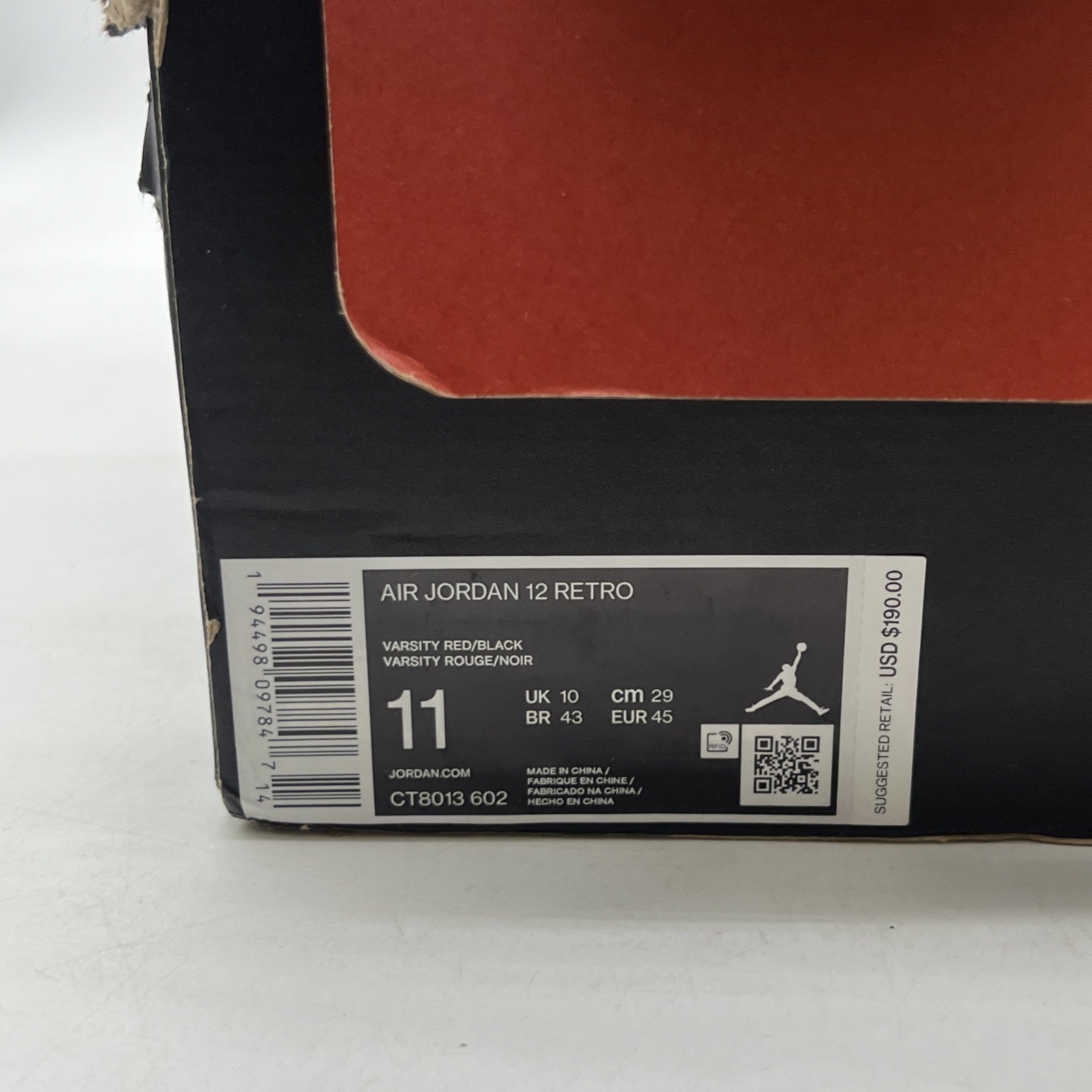Size 11 - Air Jordan 12 Retro Reverse Flu Game 2020 (CT8013-602)