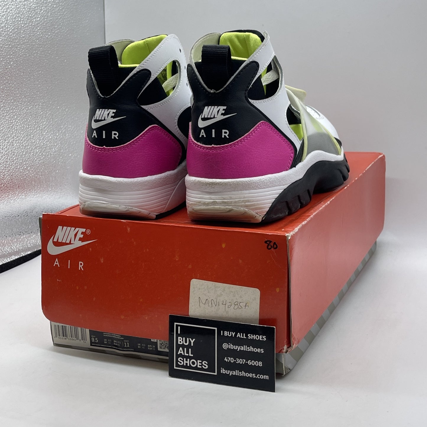 Size 9.5 - Nike Air Huarache Magenta Black White  Leather Suede (DD1068-104)