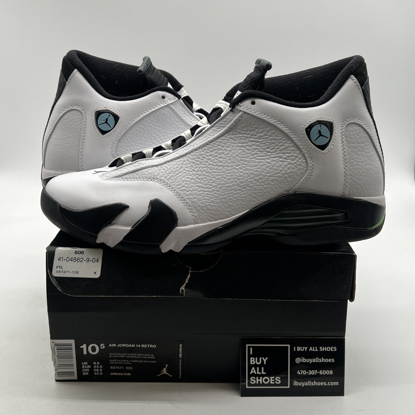 Size 10.5 - Air Jordan 14 Retro 2016 Oxidized Green (487471-106)