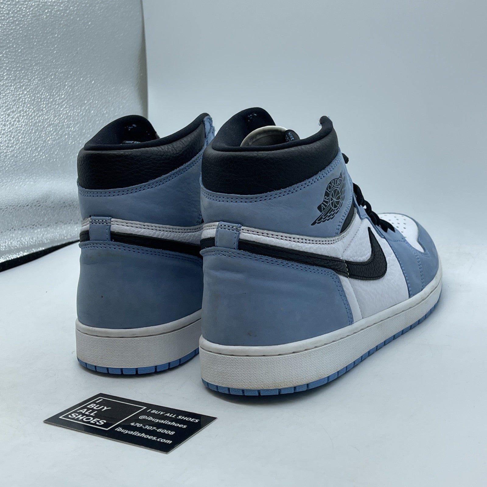 Size 13 - Jordan 1 Retro OG High University Blue White Suede Leather -555088-134