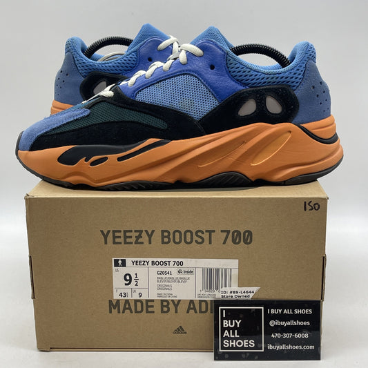 Size 9.5 - adidas Yeezy Boost 700 Bright Blue Black Orange Suede (GZ0541)