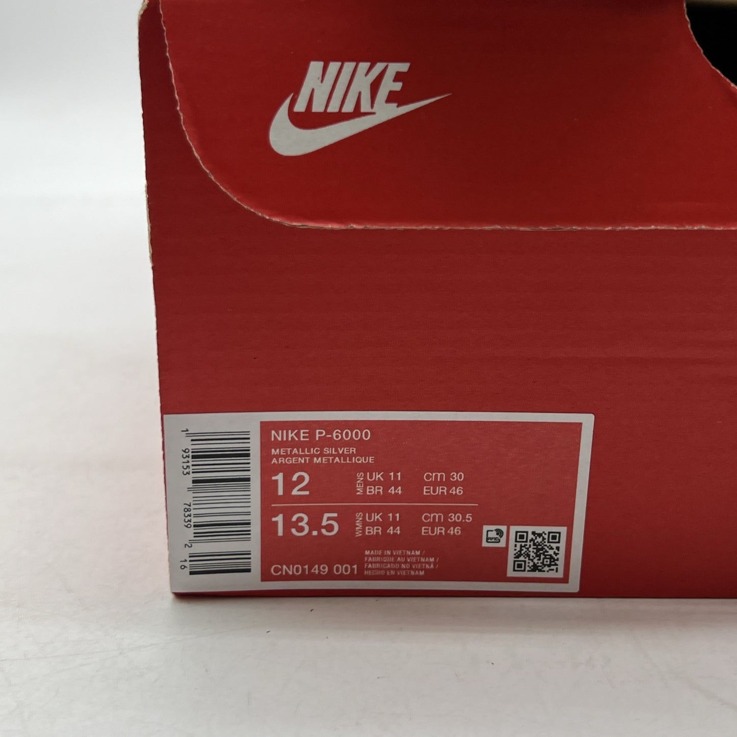 Size 12 - Nike P-6000 Metallic Silver (CN0149-001)