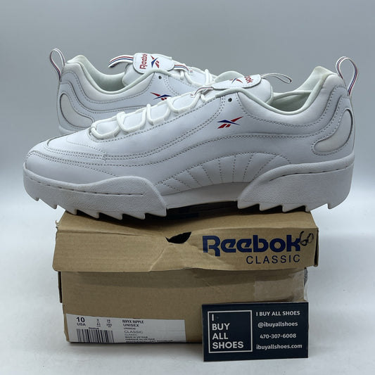 Size 10 - Reebok Mens Rivyx Ripple Sneakers White Leather Suede  (DV6619)