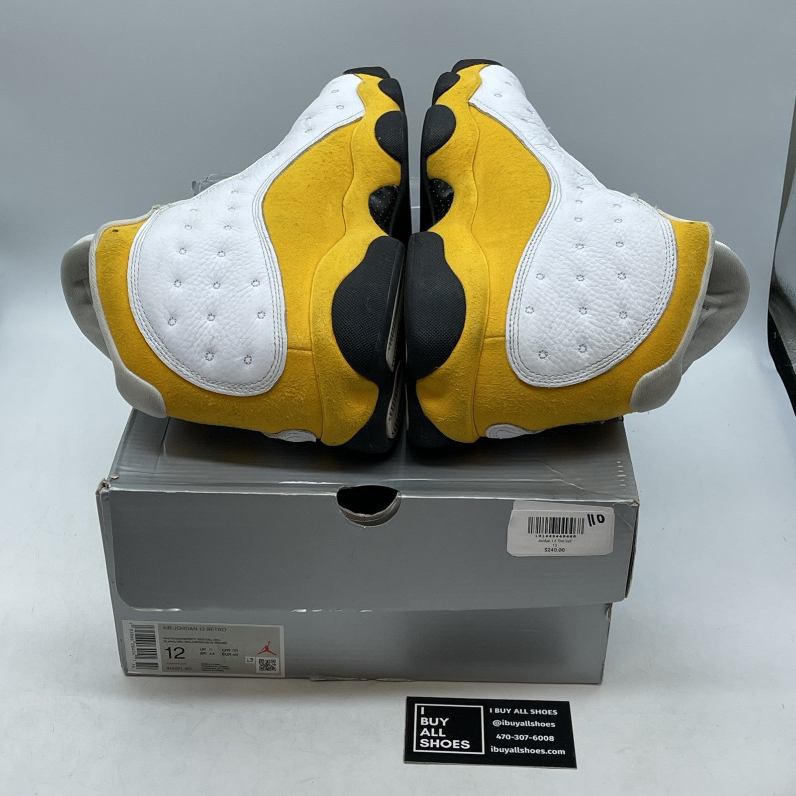 Size 12 - Jordan 13 Del Sol Yellow White Suede Leather (414571-167)