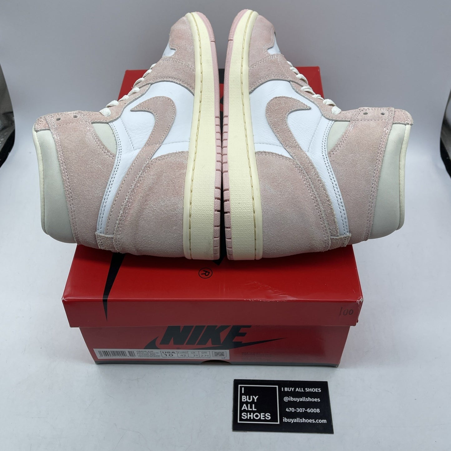 Size 10W - Air Jordan 1 Retro OG High Washed Pink White Suede (FD2596-600)