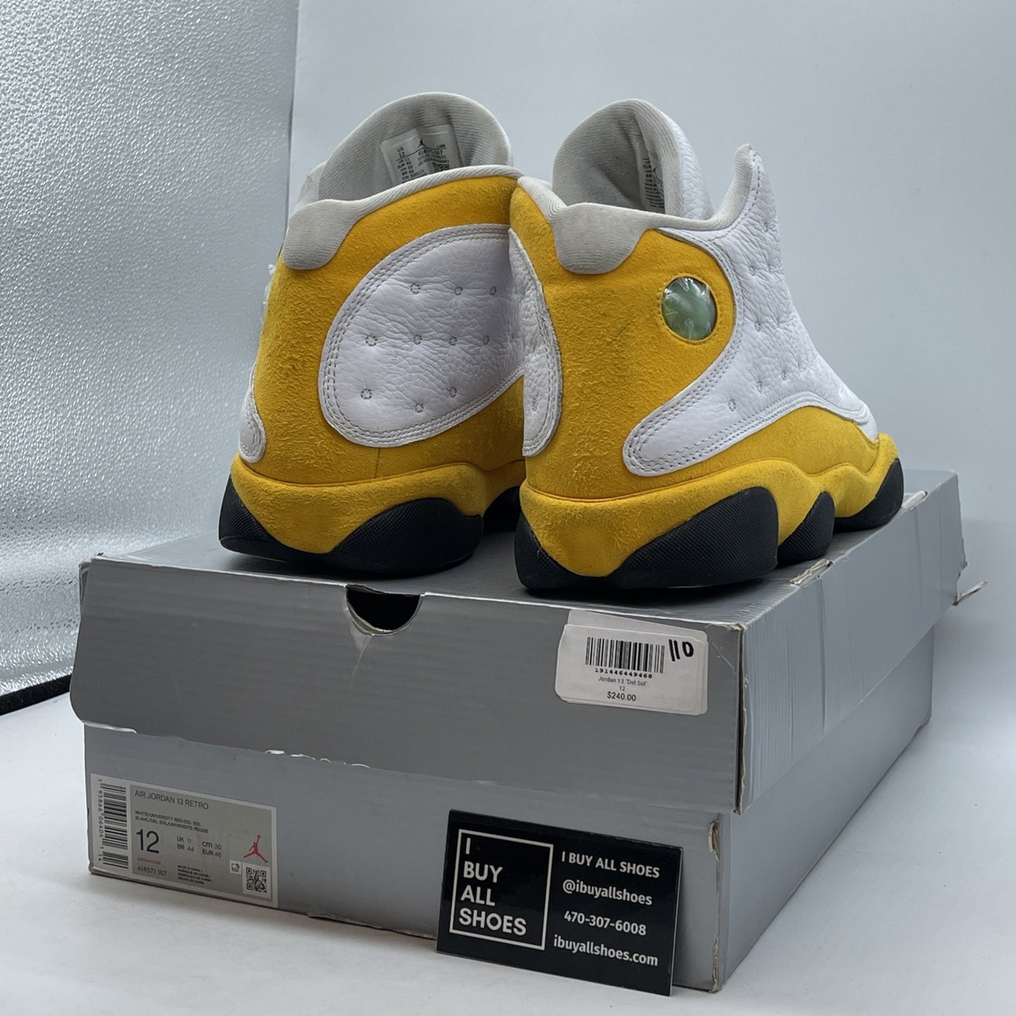 Size 12 - Jordan 13 Del Sol Yellow White Suede Leather (414571-167)