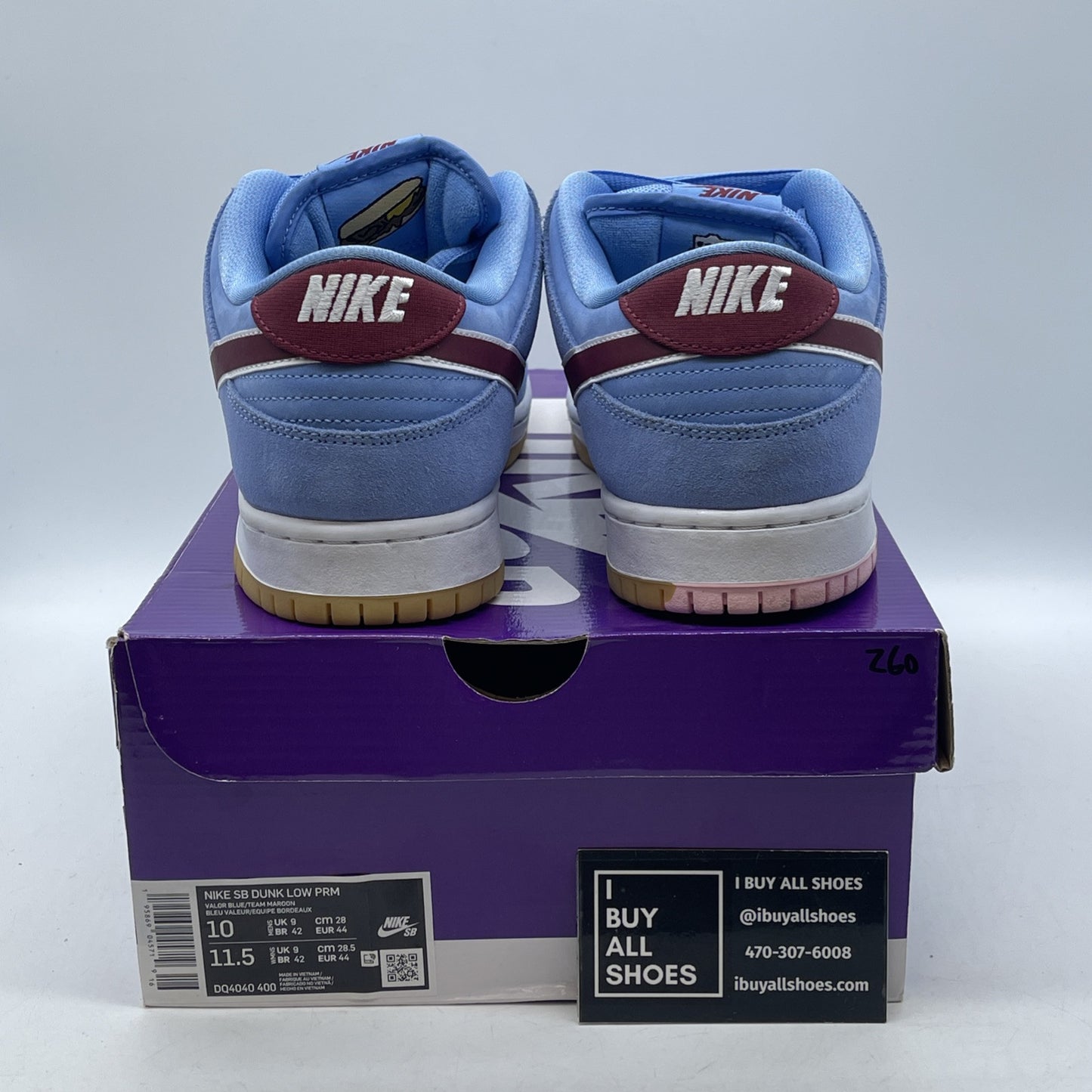 Size 10 - Nike SB Dunk Low Premium Philadelphia Phillies Blue Suede (DQ4040-400)