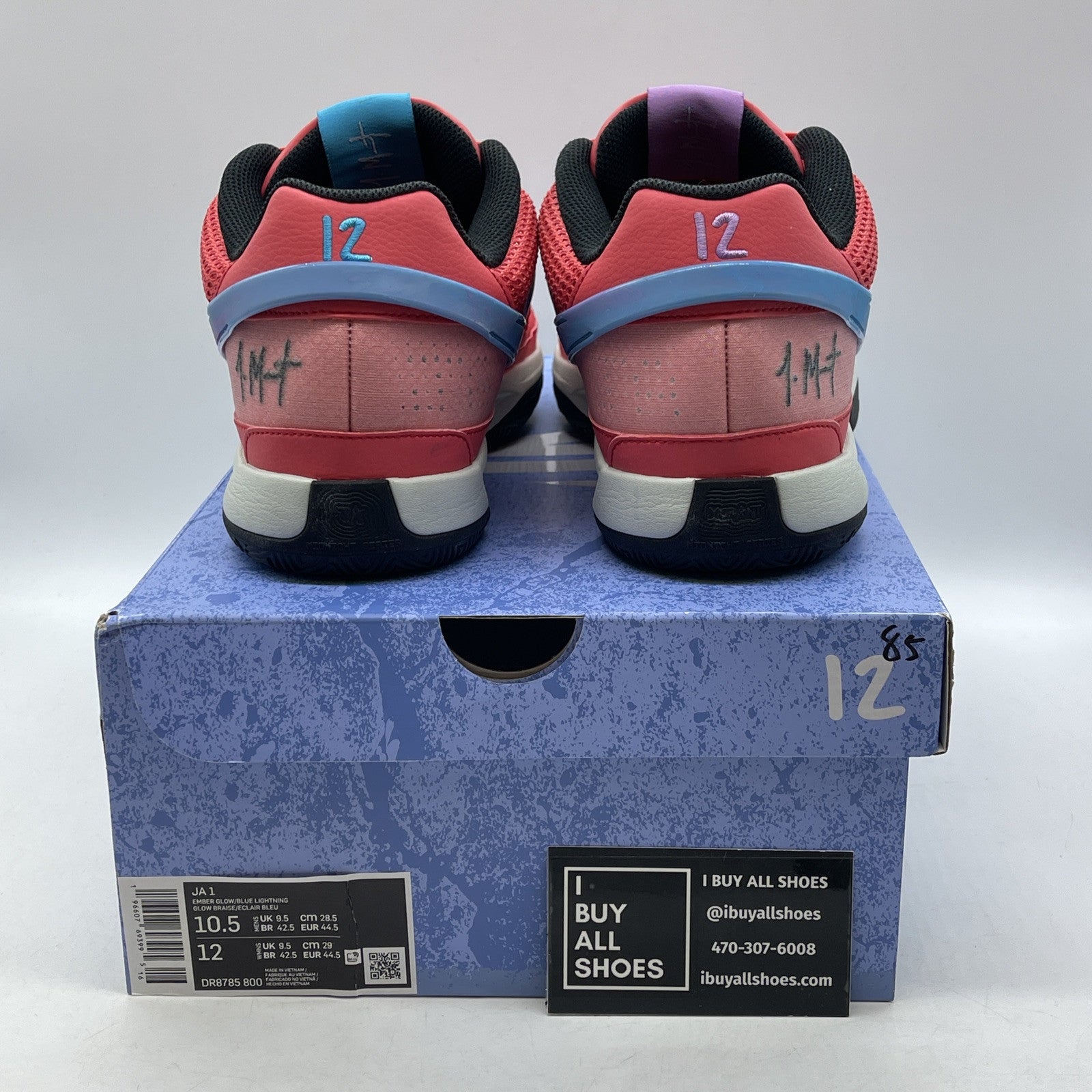 Size 10.5 - Nike Ja 1 Fuel Pink Blue Suede Leather (DR8785-800)