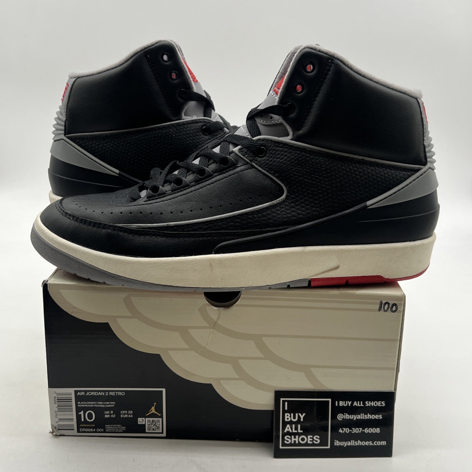 Size 10 - Air Jordan 2 Retro Black Cement (DR884-001)