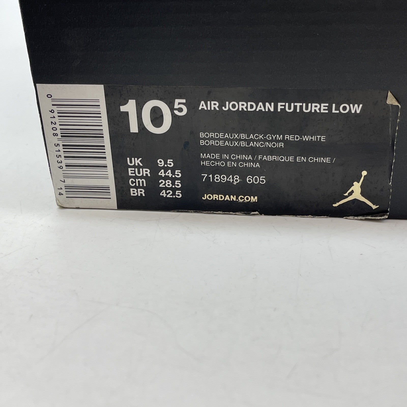 Size 10.5 - Air Jordan Future Low Bordeaux Camo Black Suede (718948-605)