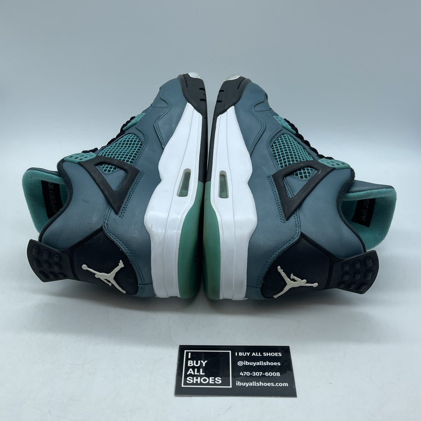Size 11.5 - Air Jordan 4 Retro Teal Blue Black Leather (705331-330)