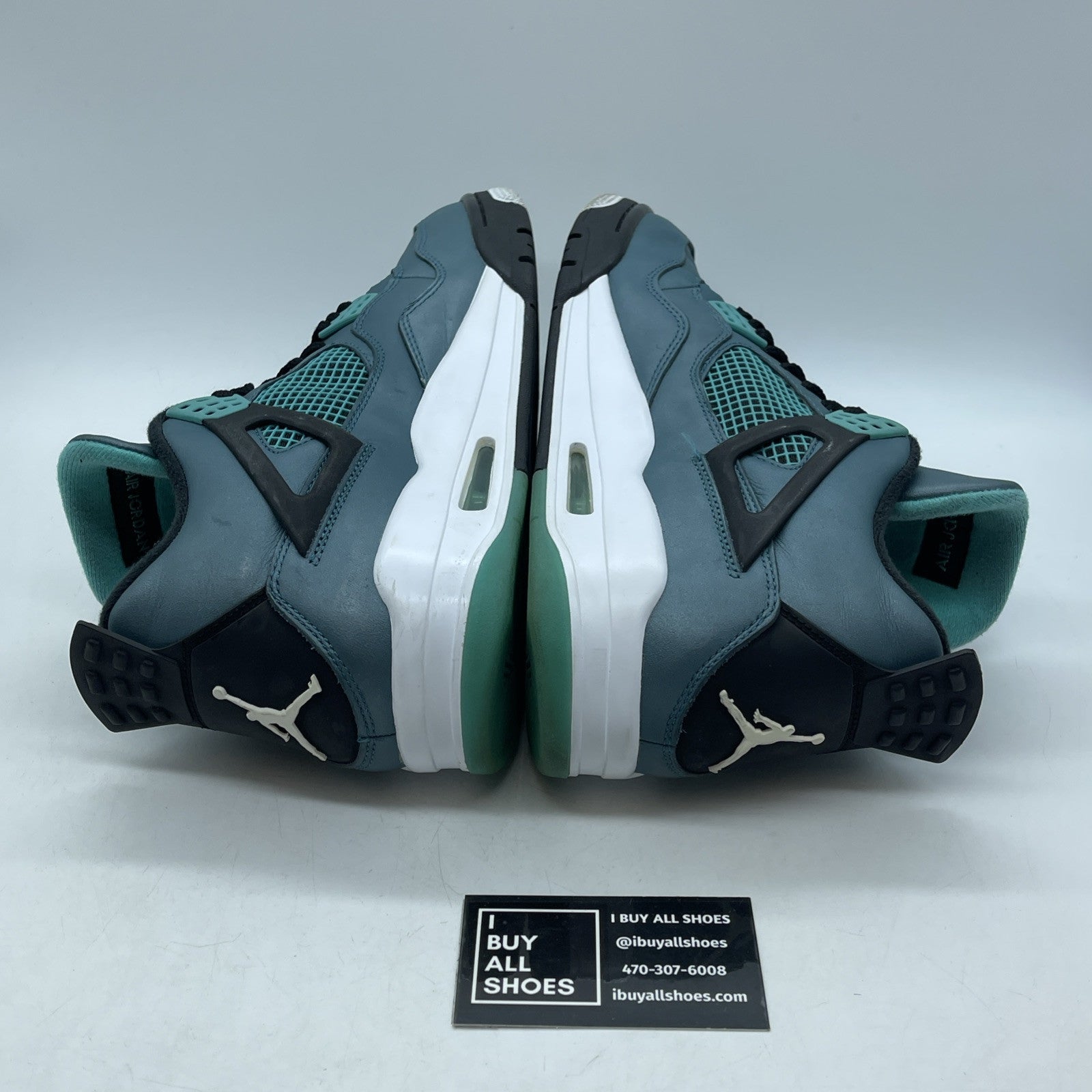 Size 11.5 - Air Jordan 4 Retro Teal Blue Black Leather (705331-330)