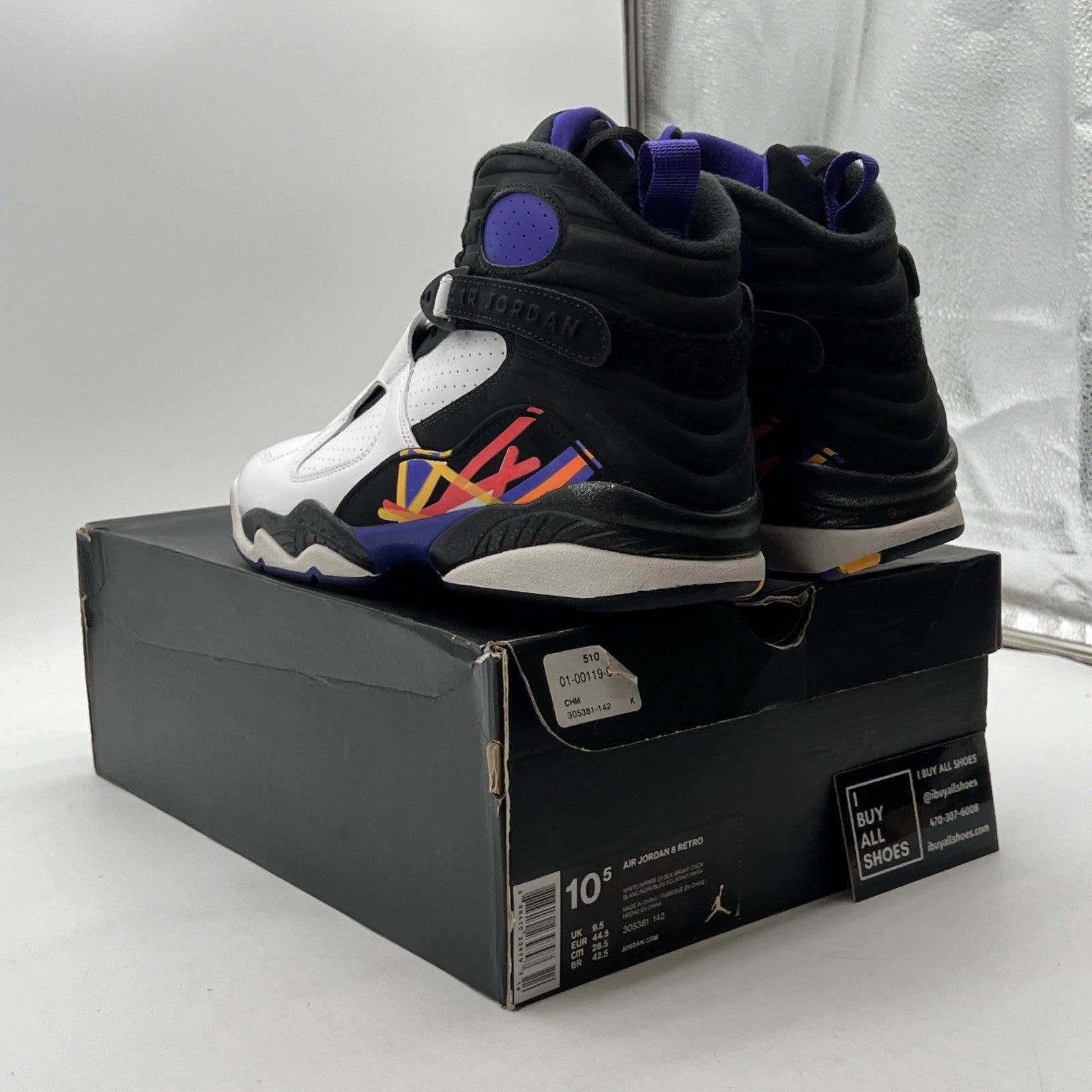 Size 10.5 - Air Jordan 8 Three-Peat (305381-142)