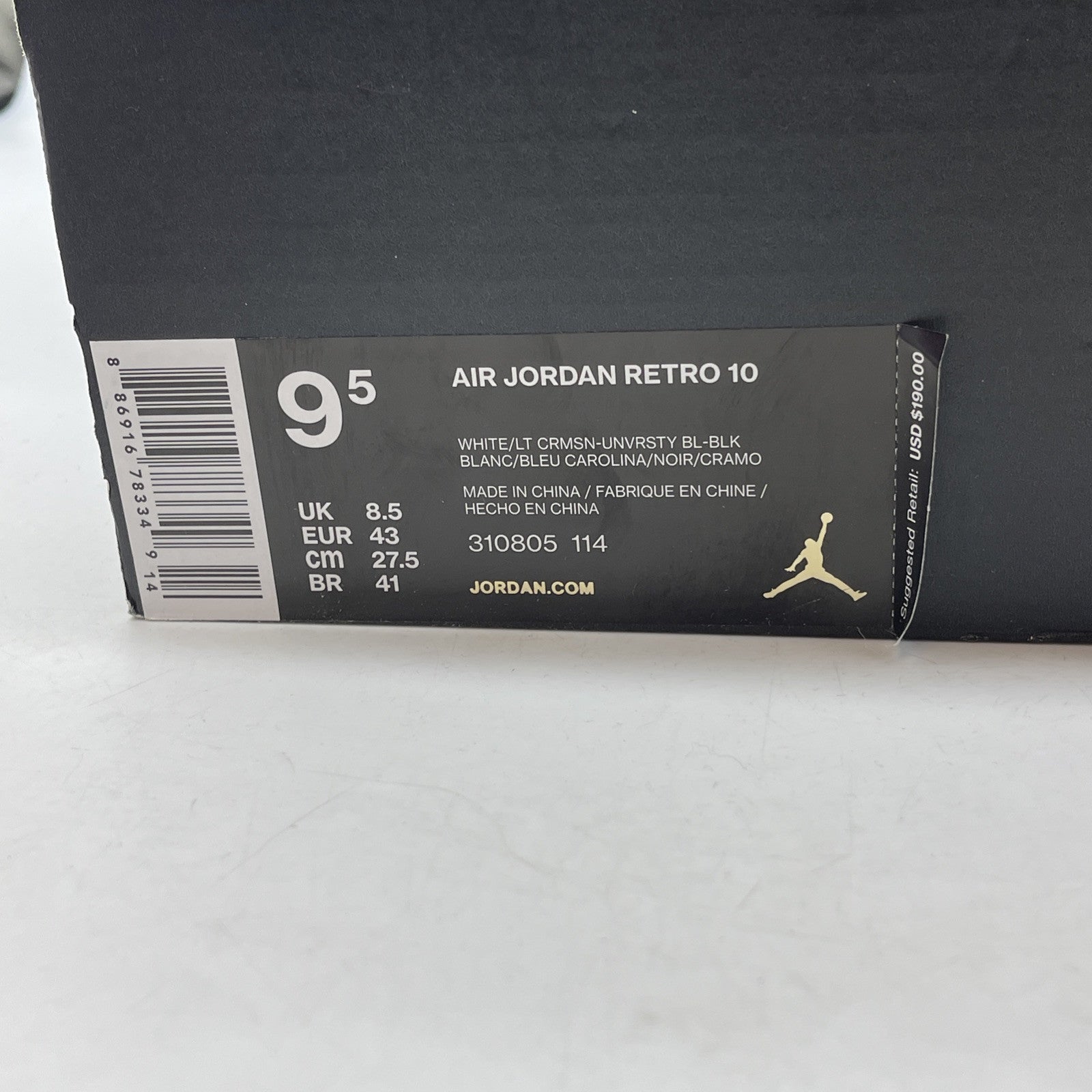 Size 9.5 - Air Jordan 10 Retro City Pack - Chicago White Red (310805-114)