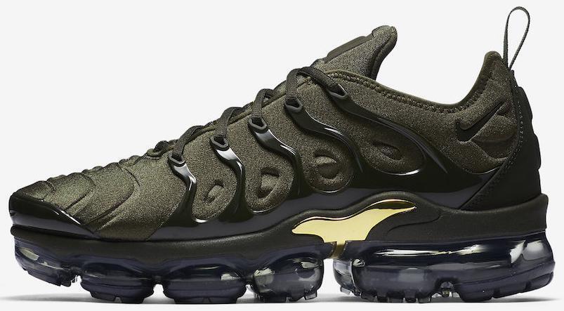Size 12 - Nike Air VaporMax Plus Cargo Khaki Green Gold Suede (924453-300)