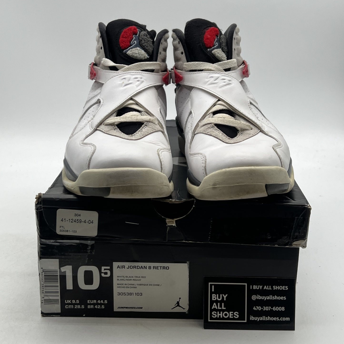 Size 10.5 - Air Jordan 8 Retro White 2013 (305381-103)