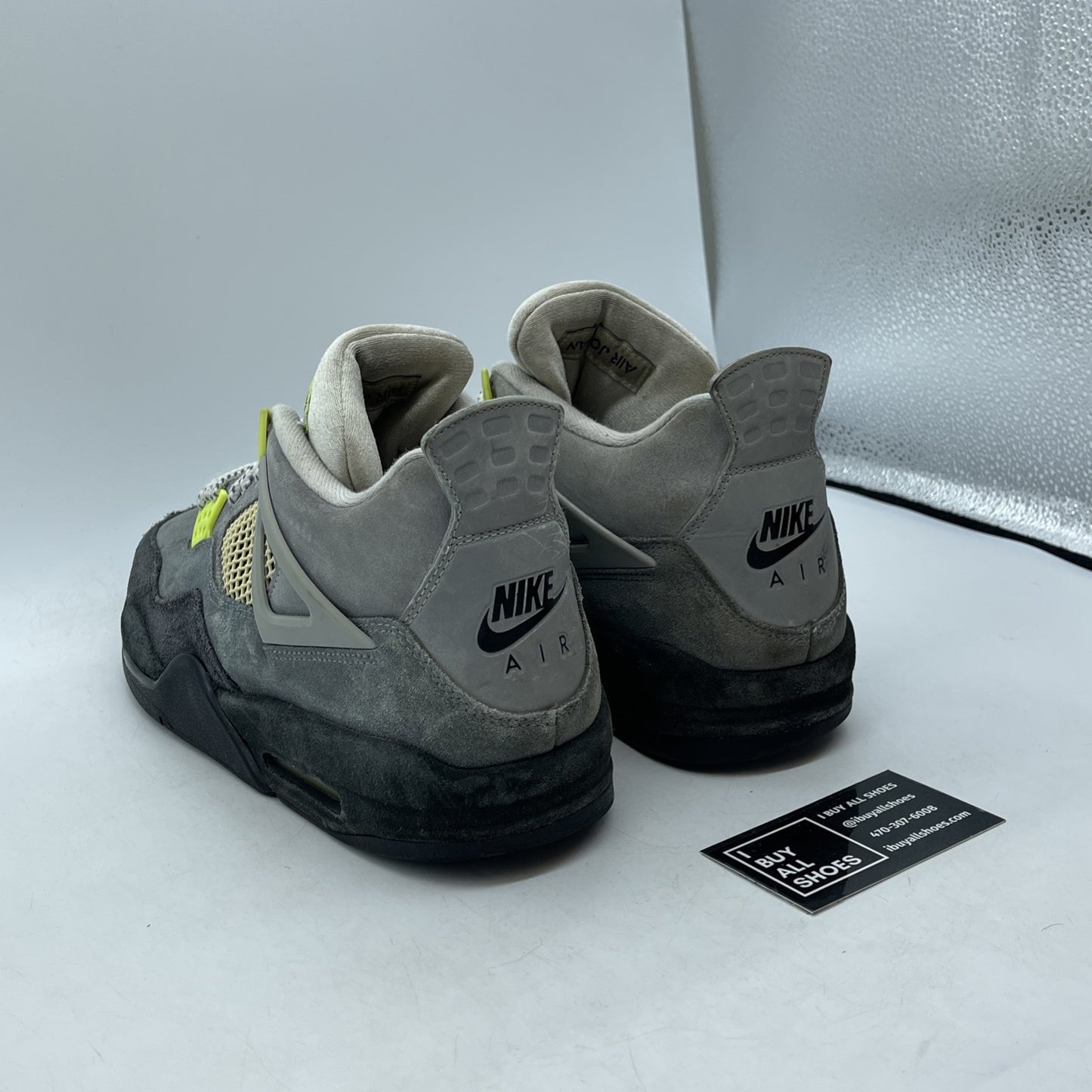 Size 12 - Jordan 4 Retro SE Mid Neon 95 Grey Black Suede (CT5342-007)