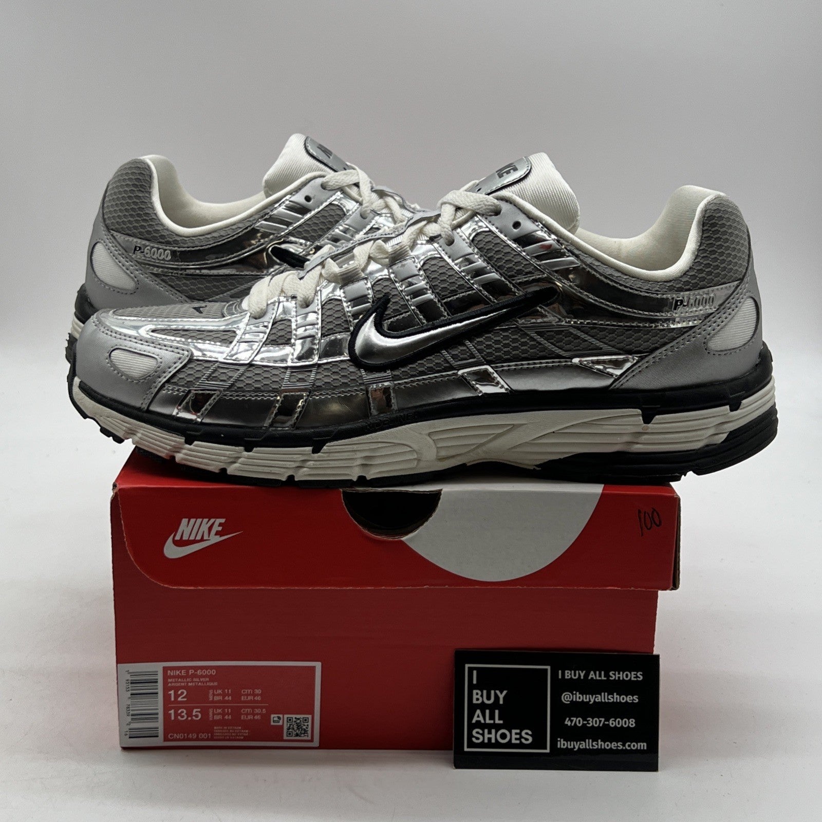 Size 12 - Nike P-6000 Metallic Silver (CN0149-001)