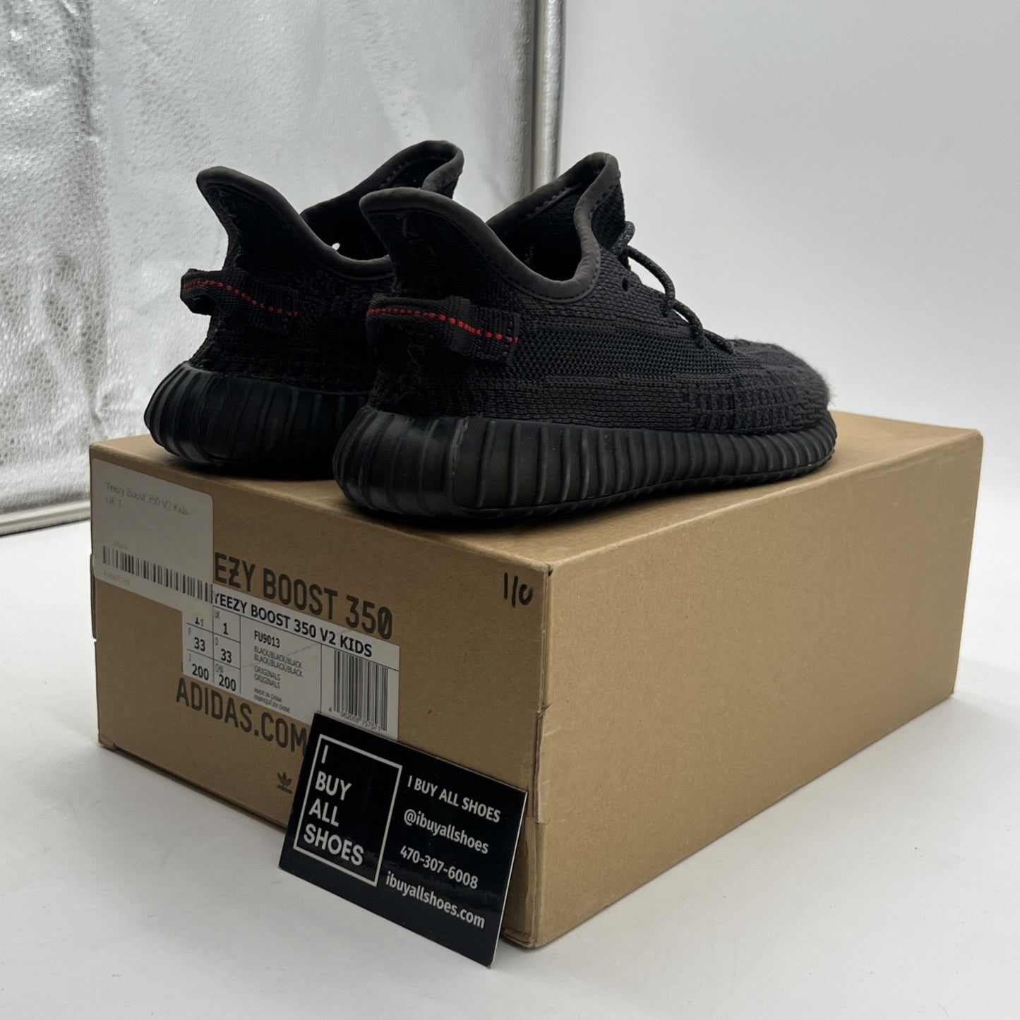 Size 1.5 - Adidas Yeezy Boost 350 V2 Non-Reflective Kids (FU9013)