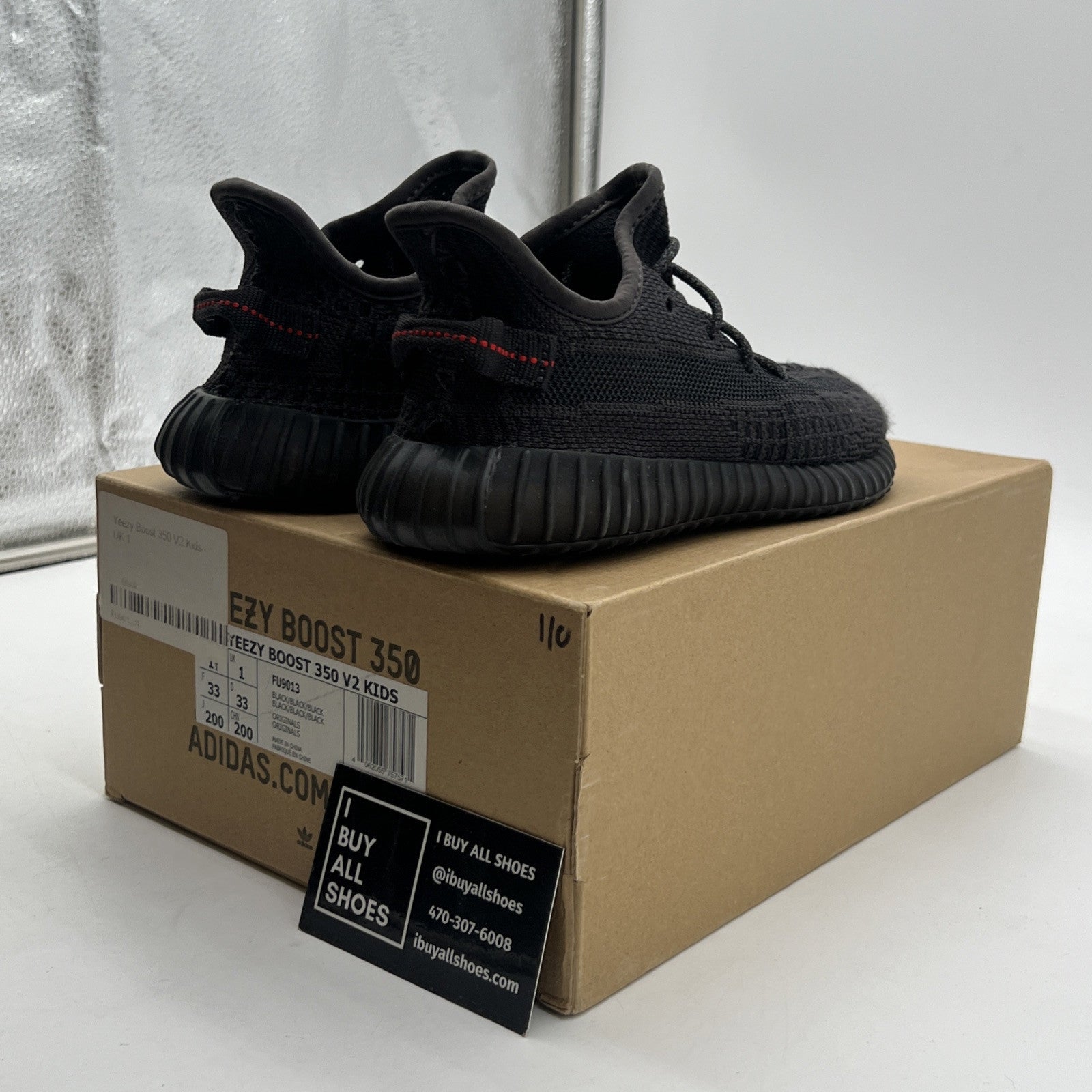 Size 1.5 - Adidas Yeezy Boost 350 V2 Non-Reflective Kids (FU9013)