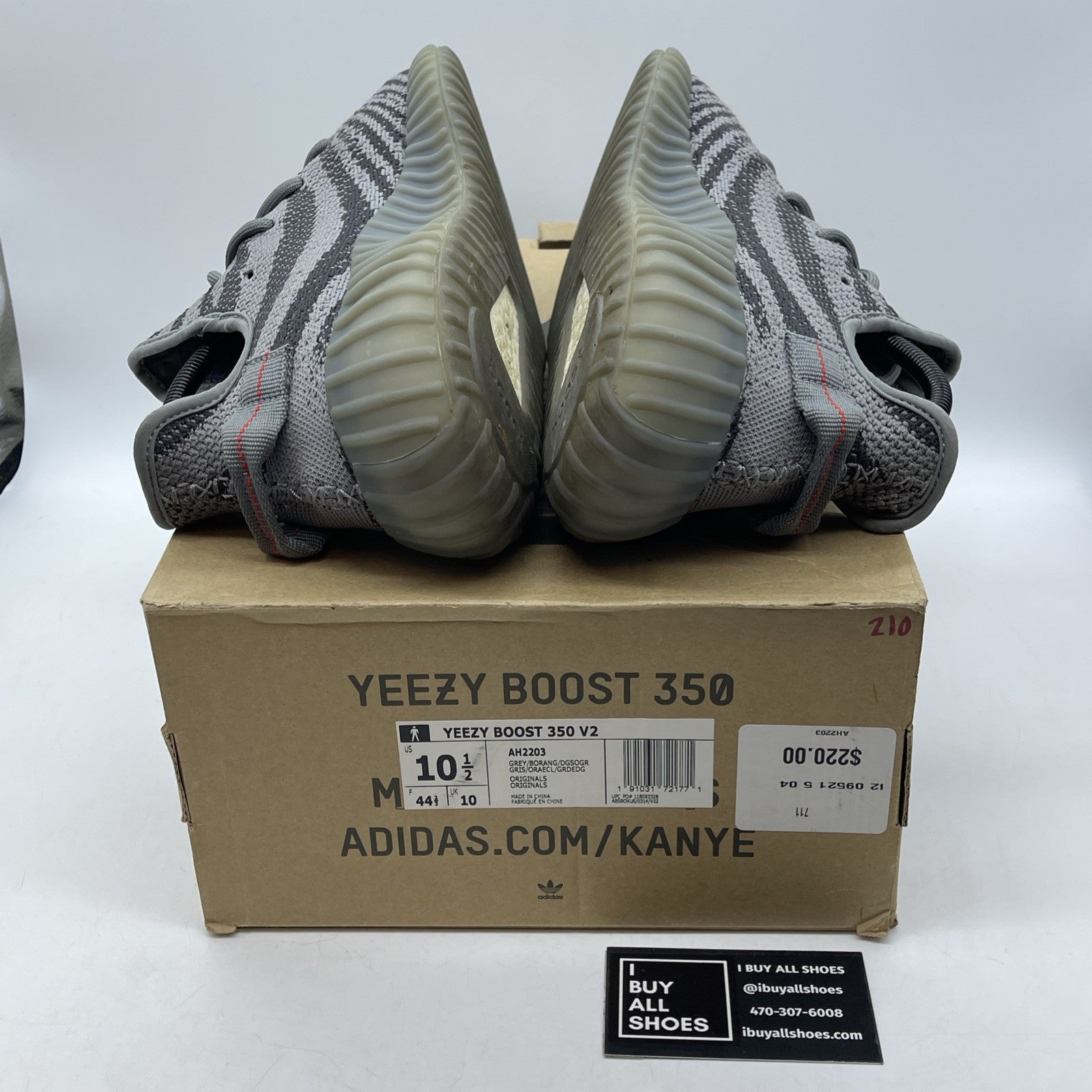 Size 10.5 - adidas Yeezy Boost 350 V2 Low Beluga 2.0 Grey Red Suede (AH2203)