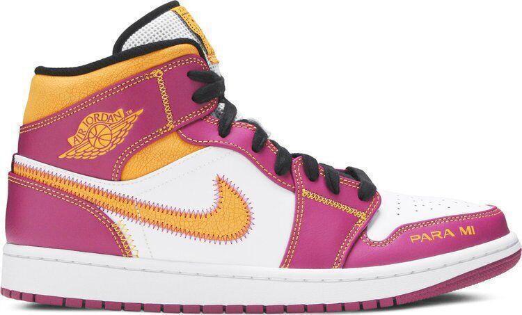 Size 11 - Air Jordan 1 Mid Día de Muertos White Purple Leather (DC0350-100)