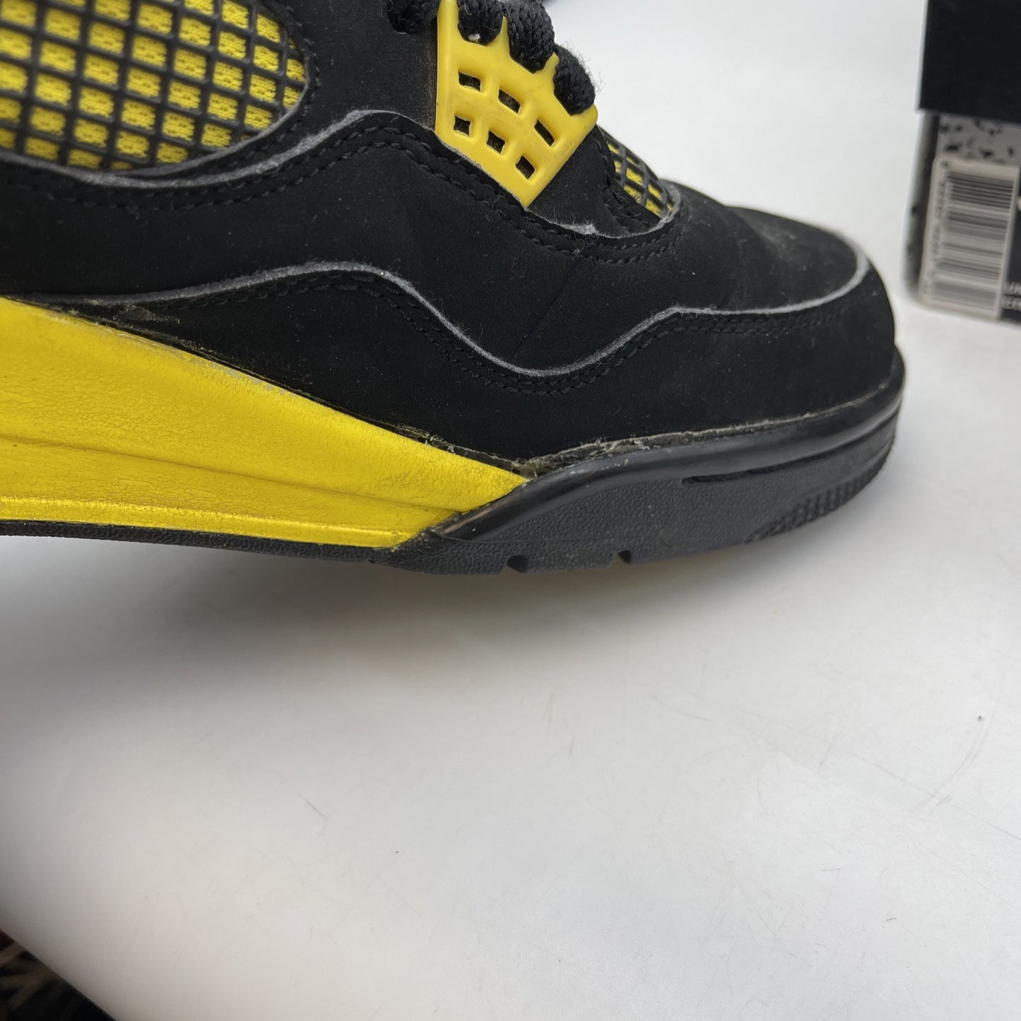 Size 10.5 - Jordan 4 Retro Low Thunder Yellow White Black Suede (308497-008)