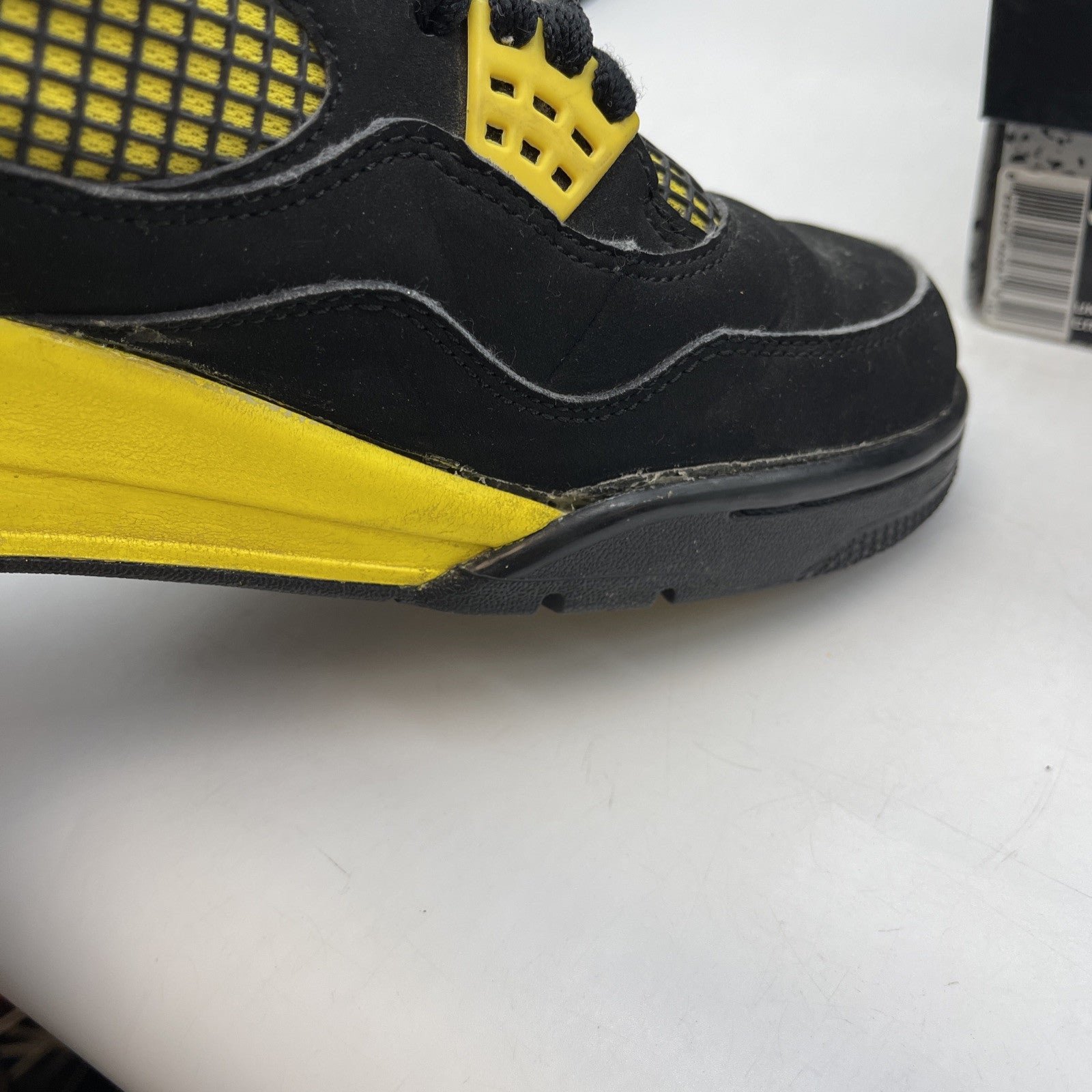 Size 10.5 - Jordan 4 Retro Low Thunder Yellow White Black Suede (308497-008)