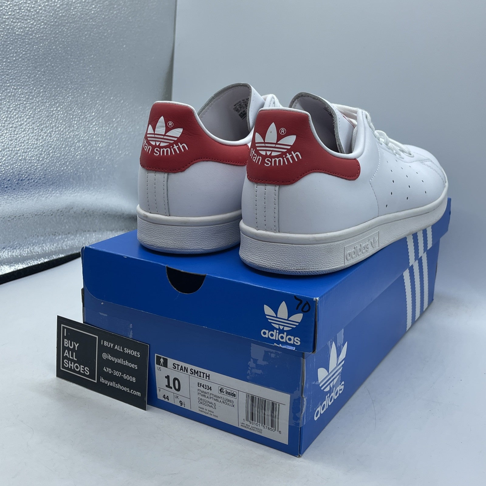 Size 10 - adidas Stan Smith Lush Red White Leather (EF4334)
