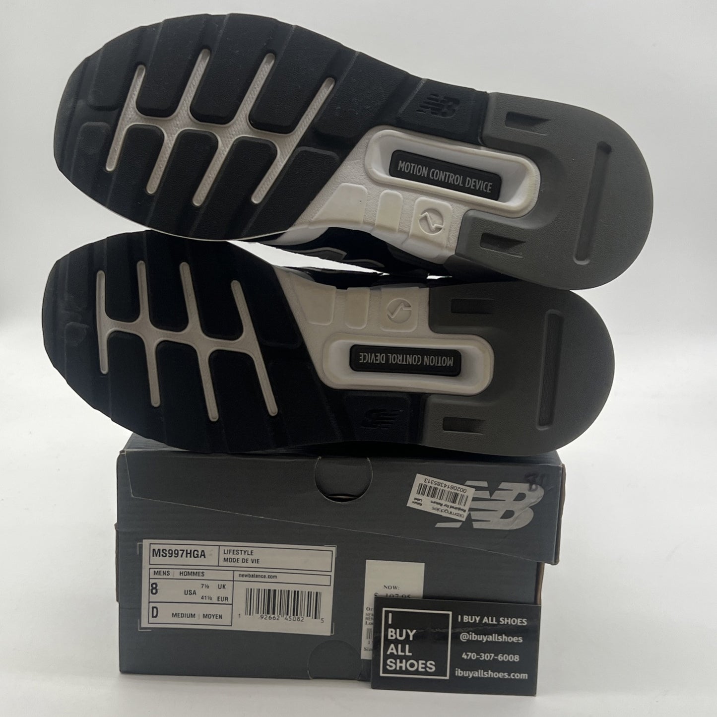 Size 8 - New Balance 997 Black White (MS997HGA)