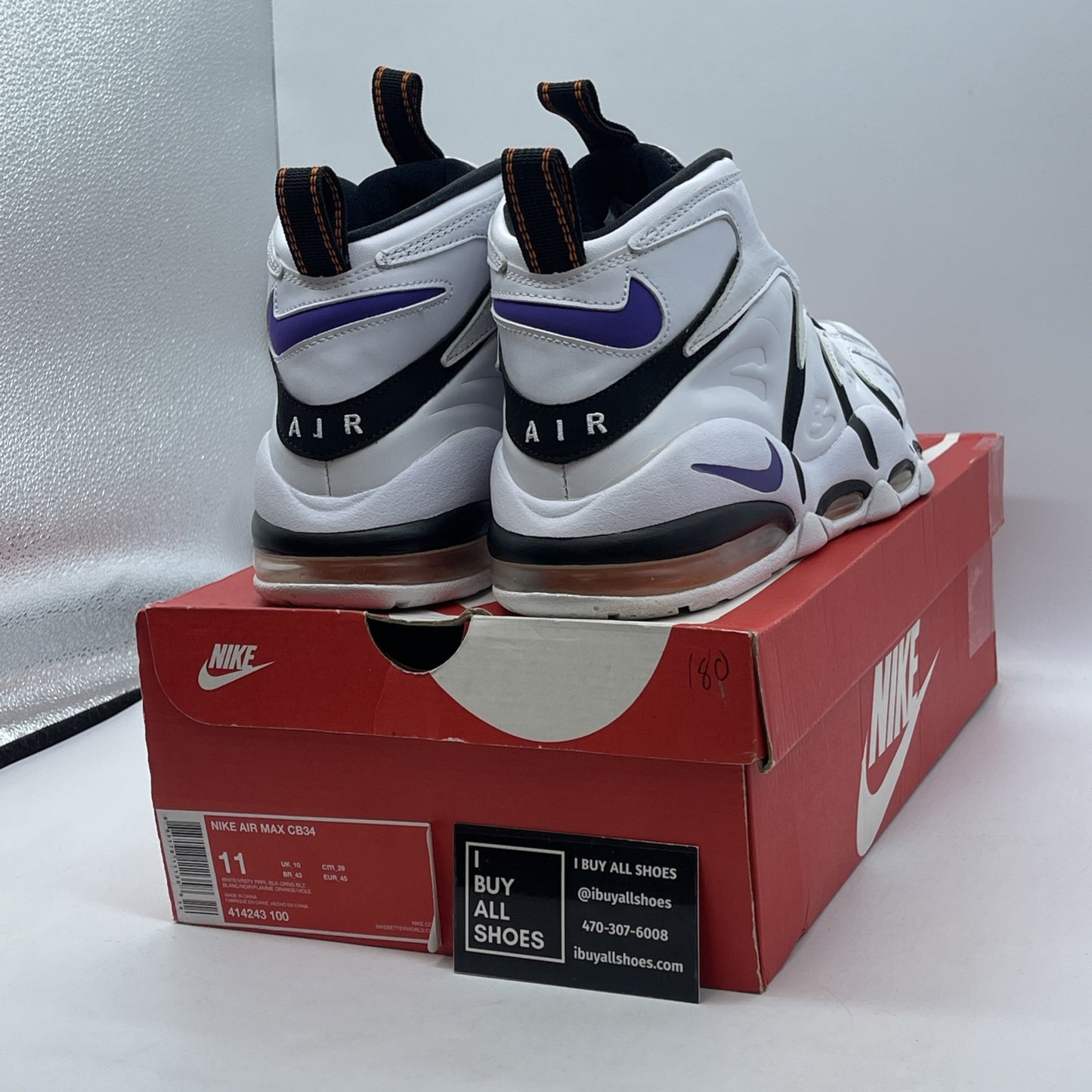 Size 11 - Nike Air Max CB34 White Varsity Purple Suede Leather (414243-100)