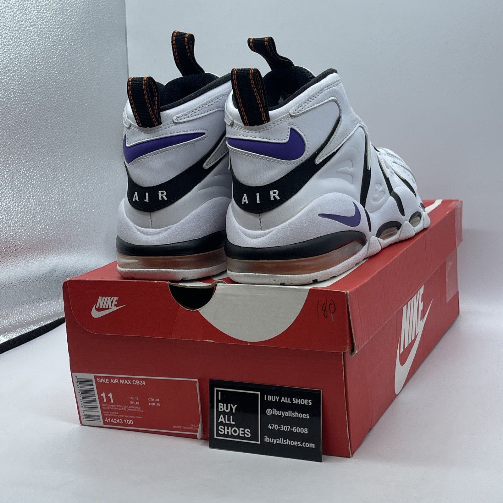 Size 11 - Nike Air Max CB34 White Varsity Purple Suede Leather (414243-100)