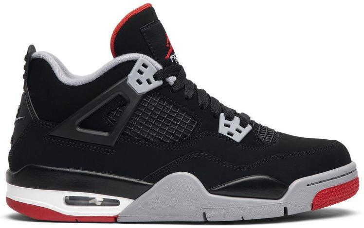 Size 5Y - Air Jordan 4 Retro Bred Black/Fire Red Cement 2019 (408452-060)