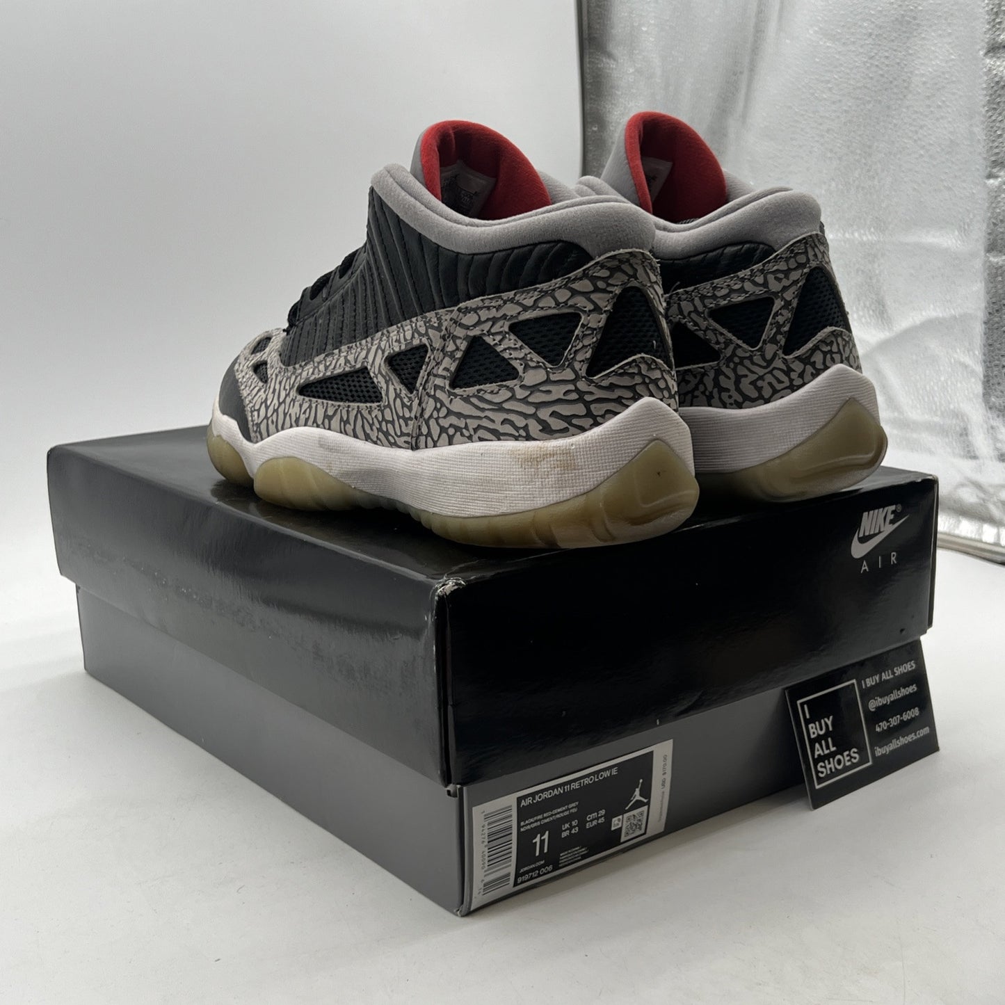 Size 11 - Air Jordan 11 Retro IE Low Black Cement (919712-006)