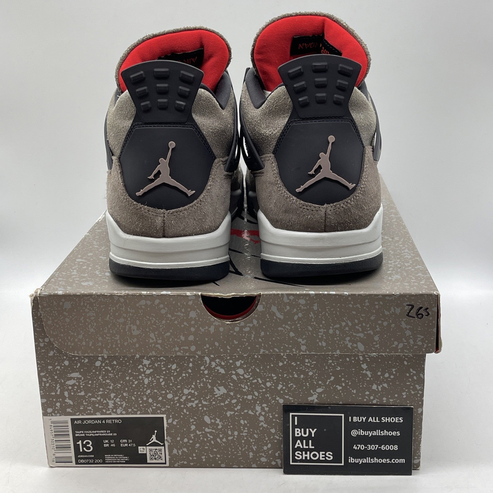 Size 13 - Jordan 4 Retro Mid Taupe Haze Brown Black Suede (DB0732-200)