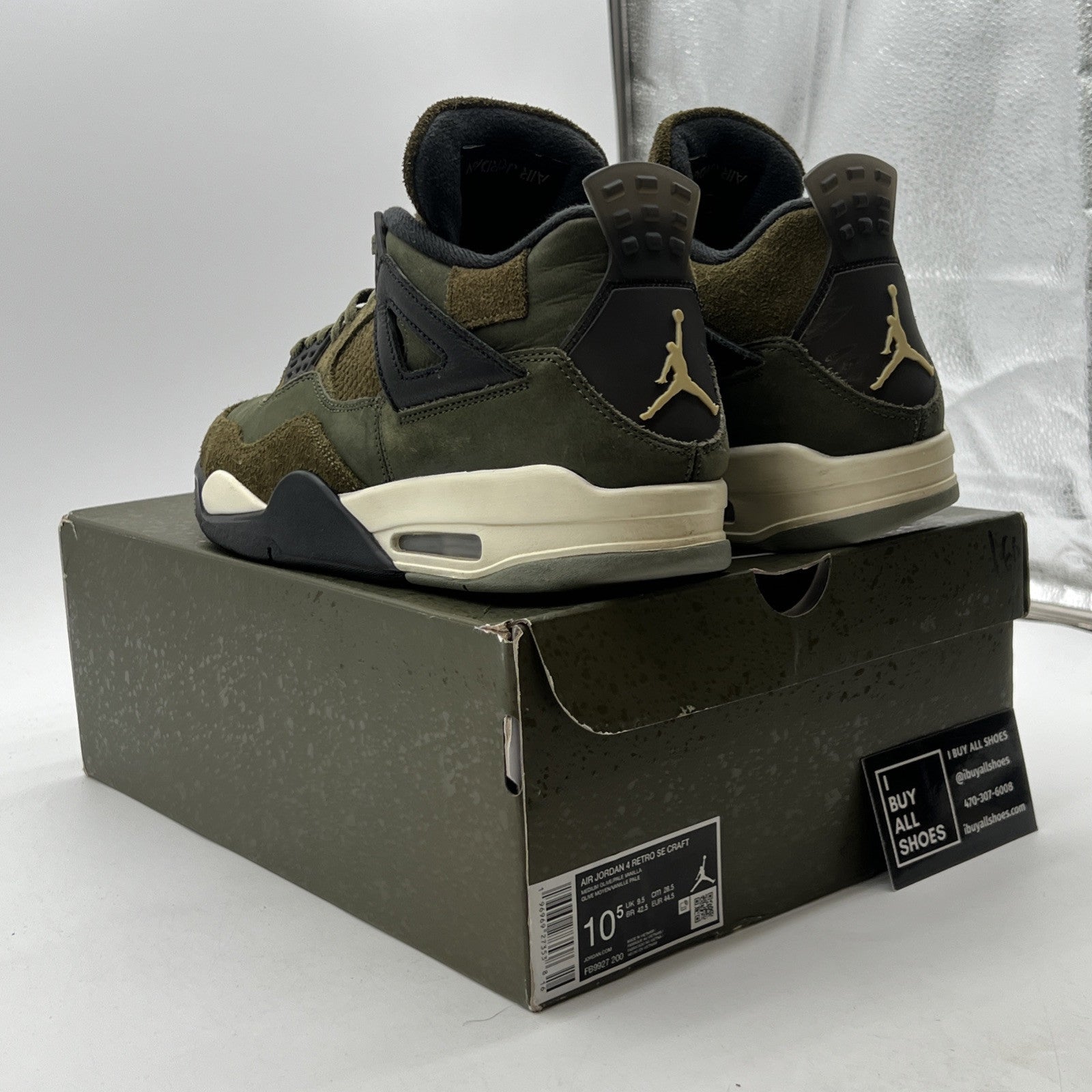 Size 10.5 - Air Jordan 4 SE Retro Low Craft - Olive (FB9927-200)