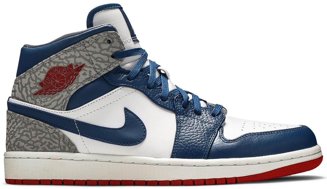 Size 9.5 - Air Jordan 1 Mid True Blue (554724-107)